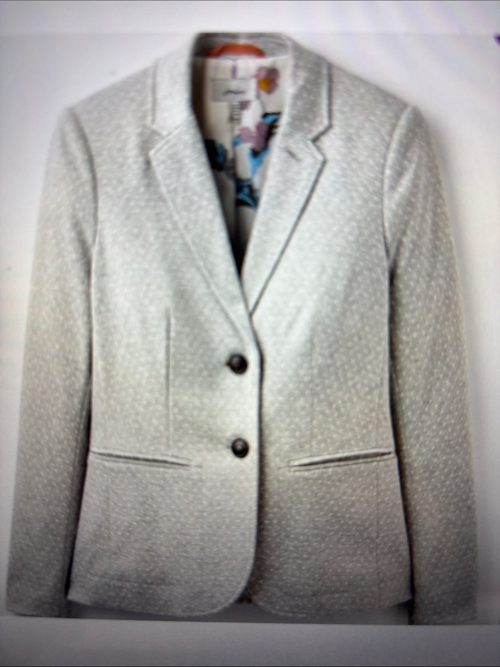 Joules Gray Pin Dot/Polka Dot Millie Blazer/Floral Lining Size US 2 - Picture 9 of 9